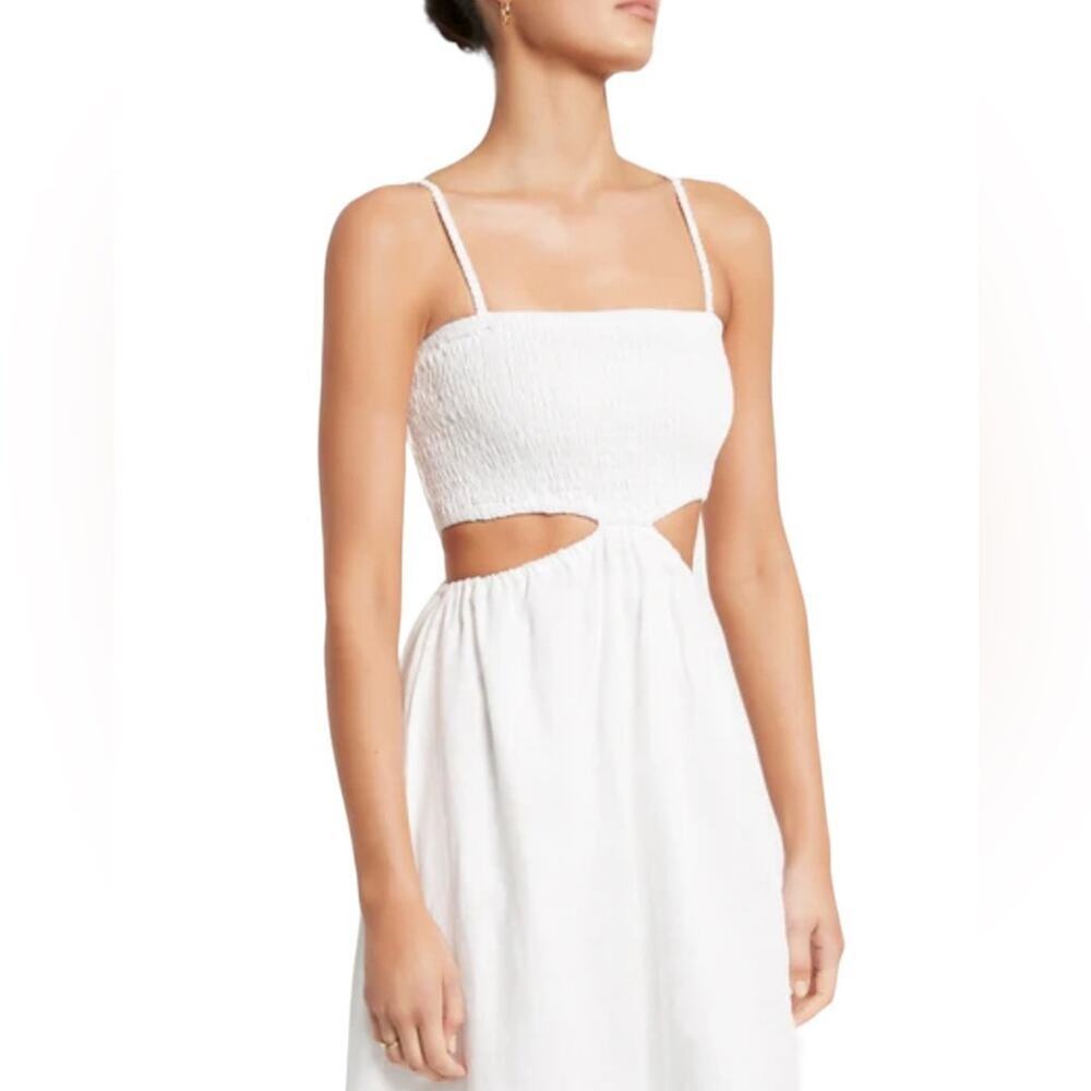 FAITHFULL THE BRAND TAYARI White MIDI DRESS Size 12 - Picture 3 of 9